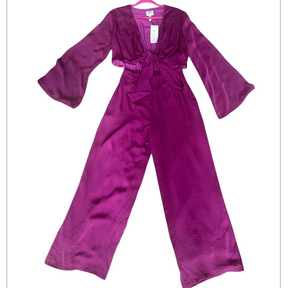 SNDYS x REVOLVE Pluto Wide Leg Jumpsuit in Fuchsia NWT - Picture 8 of 11